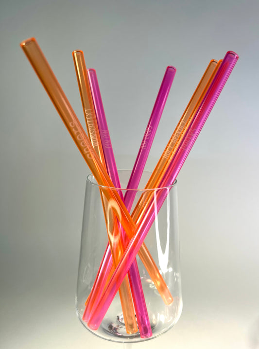 Glasstrohhalme „Neon Cheers“